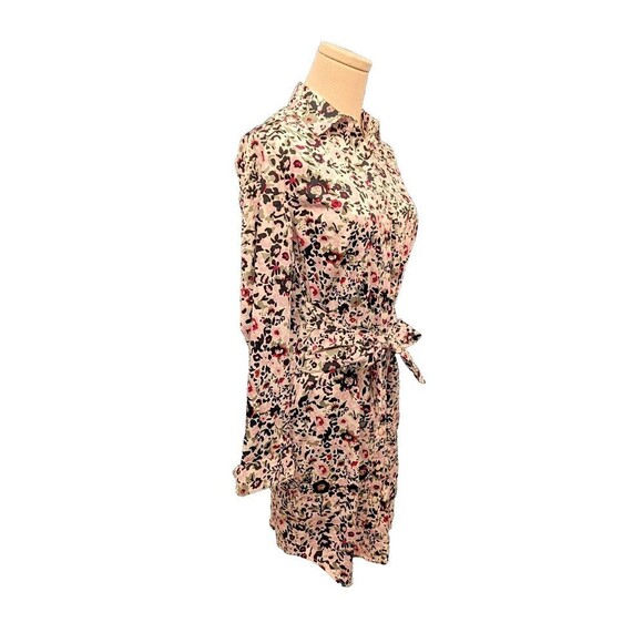 UNTUCKit Simone Tie‎ Waist Floral Button Front Cotton Stretch Shirt Dress Size 4 - Picture 4 of 10